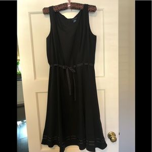 CLASSIC black silk Anne Taylor A-line dress